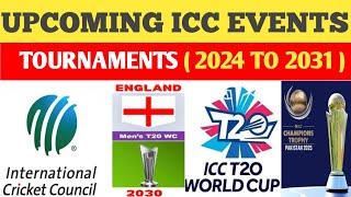 ICC Tournaments List 2024 to 2031 [upl. by Enoek]