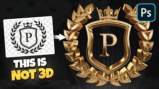 3D Gold Text Effect With ONE Smart Object in Photoshop [upl. by Rabiah918]