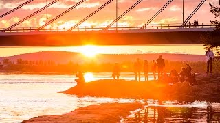 City life under the Midnight Sun in Rovaniemi Lapland Finland [upl. by Sparky]