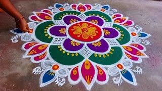 3×2 beautiful rangoli simple design 🙏🙏👍👍❤️🌹 [upl. by Eelyram]