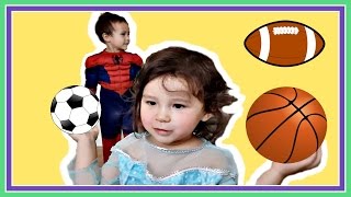 Learn Sports Balls and Toys For Kids  Spiderman vs Elsa Playing Basketball [upl. by Awe]