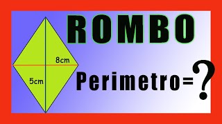 ✅👉 PERIMETRO de un ROMBO con DIAGONALES [upl. by Anole]