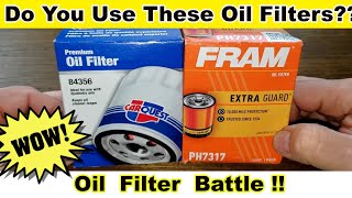 Carquest 84356 Oil Filter vs Fram Extra Guard PH7317 Oil Filter Cut Open [upl. by Leonanie]