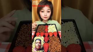 Maggie strawberry 😋 food eating mukbang shortvideo [upl. by Dygall]