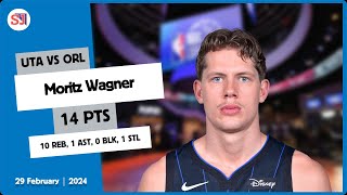 MORITZ WAGNER 14 PTS 10 REB 1 AST 0 BLK 1 STL vs UTA  2324 ORL  29 Feb  Player Highlights [upl. by Cardwell]