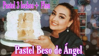 postresfaciles PASTEL 3 LECHES CON FLAN đźŤ°BESO DE ANGEL đź‘ĽRECETA FACIL [upl. by Occer]