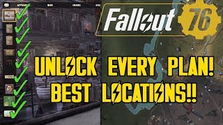 FALLOUT 76  FASTEST WAY TO GET EVERY TYPE OF PLAN BEST LOCATIONS GUIDE BY LVL 400 [upl. by Caprice946]