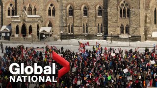 Global National Feb 5 2022  AntiCOVID protesters stage rallies across Canada [upl. by Germaun137]