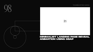 Modern Landing Page Reveal Animation With PreLoader  HTML CSS amp JavaScript  GSAP Greensock [upl. by Hendrickson]