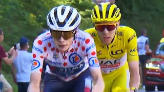 TOUR DE FRANCE 2024  Duel des patrons au Plateau de Beille  Vingegaard attaque Pogacar lachève [upl. by Calesta]