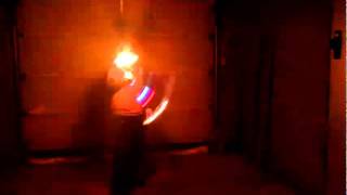 Flow fire Nunchaku Flaming glowing nunchucks [upl. by Aneehsat]