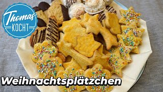 3 Varianten Weihnachtsplätzchen  Butterplätzchen Spritzgebäck Kokosmakronen [upl. by Frans]