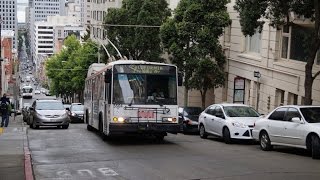 San Francisco MUNI SFMTA SkodaETI Trolleybuses  Trackless Trolleys [upl. by Notsniw]