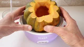 Steaming Whole Acorn Squash In An Itaki Pro Electric Lunchbox [upl. by Ardnasac]