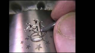 CNC SUCKS Hand engraving A Monogram With the Homemade Hand Engraving Machine [upl. by Sumer990]