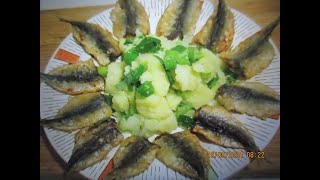 crispy Sardines and Potato Salad  hrskava Sardina i krompir salata [upl. by Ojyma]