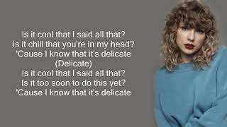 Taylor Swift  Delicate Lyrics [upl. by Priestley]