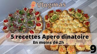 Vlogmas 9  5 idées recettes apéro dînatoires en  de 2h [upl. by Enale234]