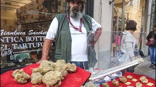 Buying White Truffles on the Road Alba Langhe Italy [upl. by Gehlbach]