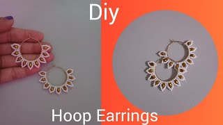 Diy Daisy Hoops EarringsStep by stephow to make Earrings at homebeadingtutorial jwellerymaking [upl. by Latini824]