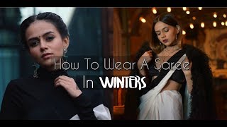 How To Wear A Saree In Winters  One Saree 6 Ways  Komal Pandey [upl. by Zurc]