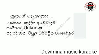 සුලගේ ලෙලෙනා කැරොකි  sulage lelena karaoke Dewmina music  viralvideo karaokemusic [upl. by Bennir320]