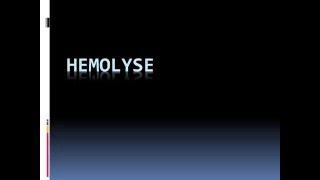 HEMATOLOGIE HEMOLYSE [upl. by Yroger547]