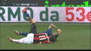 Zlatan knocks Materazzi  Inter  Milan 20101114 [upl. by Codding]