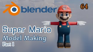 blender beginner tutorial for modeling super mario [upl. by Toomay]