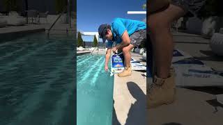 Failed autofiller overflowed this rooftop pool Lots of chems needed to rebalance 🧂🎧 poolcleaner [upl. by Esme]