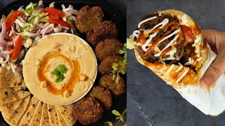 Falafel Recipe  Hummus  Hot amp Garlic sauce  Pita bread without yeast and oven  falafel wrap [upl. by Ardell12]