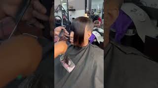 High Blunt Ponytail  Weave Adding wFringe Bangs [upl. by Kieffer]