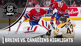 Boston Bruins vs Montreal Canadiens  Full Game Highlights  NHL on ESPN [upl. by Jahdiel]