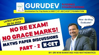 KCET 2024 Maths Question Paper Discussion Part 2 [upl. by Aicenaj]