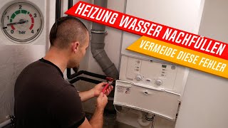 Heizungswasser nachfüllen Heizung befüllen Gastherme Druck zu niedrig Heizkosten einsparen [upl. by Jessalin878]