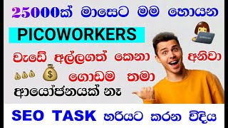 Picoworkers how to work  UPDATE NEW   Picoworkers seo task  seo task sinhala in Picoworkers [upl. by Poppas486]