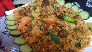 Moti Biryani Recipe Eid Special Meatball biryani  by Cook with Rabi [upl. by Yrffej]