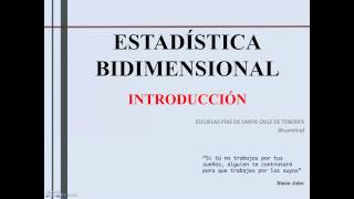 Estadística bidimensional Introducción Vídeo 1 de 3 [upl. by Gill]