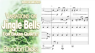 Variations on Jingle Bells for Brass Quintet  Score Video with sheet music [upl. by Beffrey]