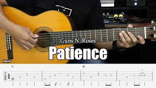 Patience  Guns N Roses  Fingerstyle Guitar Tutorial  TAB amp Lyrics [upl. by Friedland]