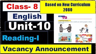 Grade 8 English Unit 10  Vacancy Announcement [upl. by Gae]