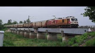 Heavy Tonnage on bridge 1500 Ton moving giants crossing open beam bridge with beautiful track sound [upl. by Stirling]