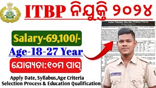 ITBP New Recruitment 2024  New Vacancy ITBP Constable Tradesmen Full Details [upl. by Marys]