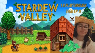 EP 1 16 Stardew Valley Meadowlands farm update  Spring Year 1  TWITCH VOD [upl. by Mok]