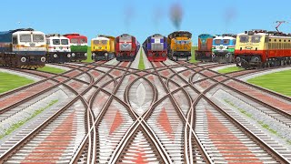 10 TRAINZ CROSSING AT CORVED 🌋 BRANCHED RAILROAD TRICKS RISKY RAILROAD TRICKStrain world4NTG [upl. by Ilac]