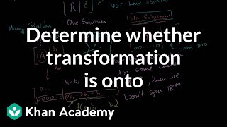 Determining whether a transformation is onto  Linear Algebra  Khan Academy [upl. by Tabb886]