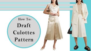 How To Draft Culottes Pattern  Perfect Summer Outfit [upl. by Onaled]