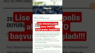 Lise mezunu polis alımı PMYO başvuruları başladı [upl. by Belier847]