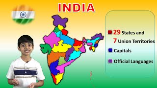 States of INDIA How to Learn  States amp Union Territories  Capitals amp Languages  Geography [upl. by Anilehs]