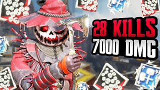 INSANE BLOODHOUND 28 KILLS amp 7000 DAMAGE Apex Legends Gameplay [upl. by Mcnully]